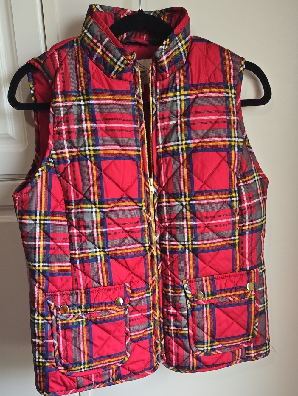 Red Plaid Quilted Vest